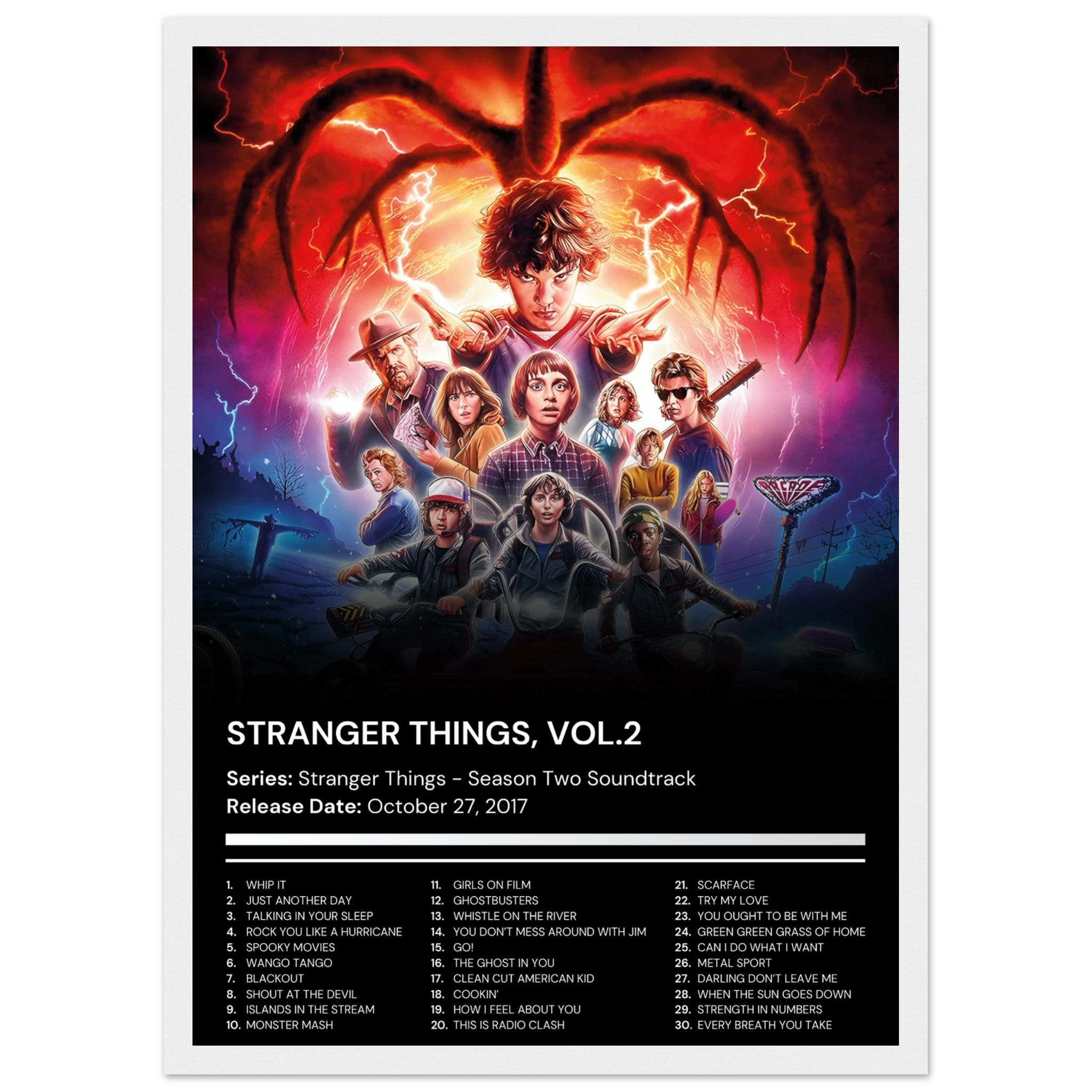 Stranger Things, Vol.2 Premium Album Poster With Frame (Full Art