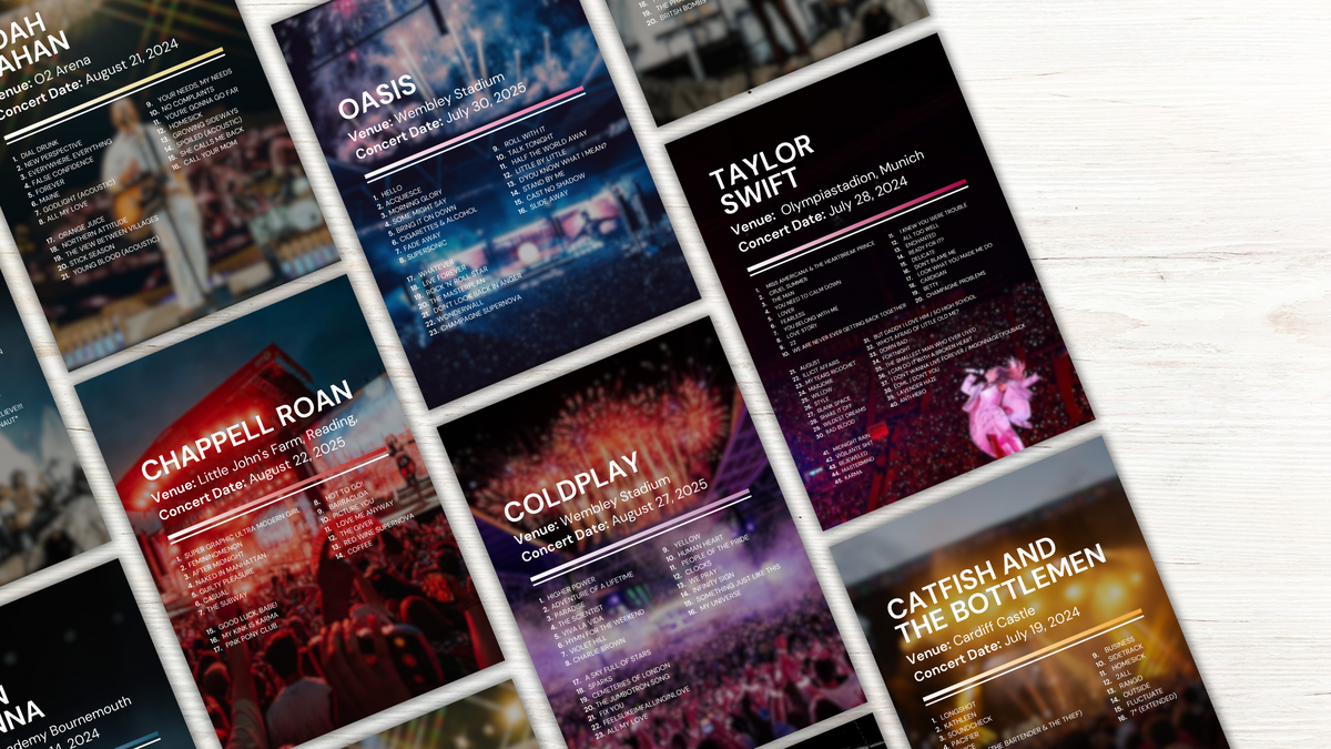 Custom Setlist Posters – Backstage Prints