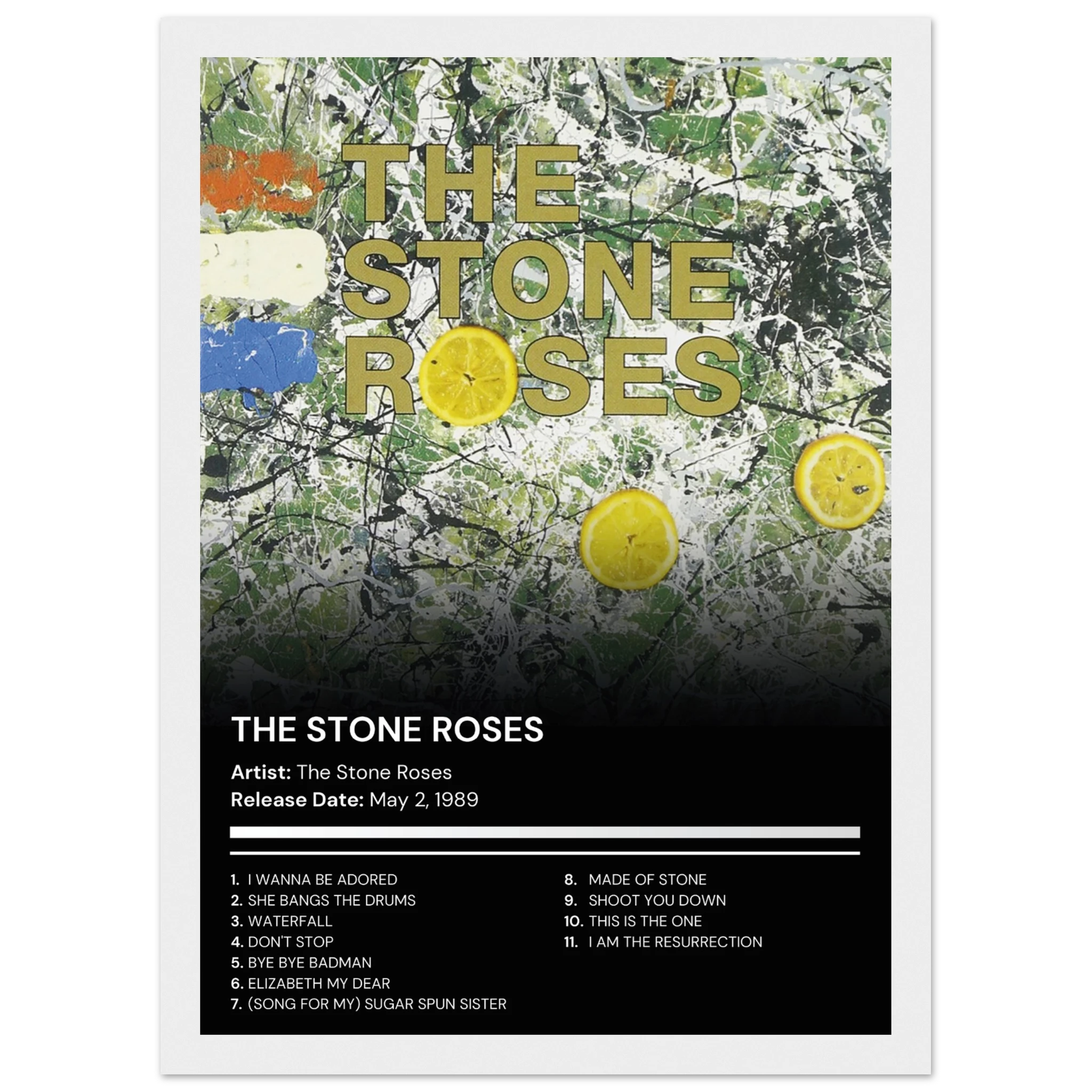 The Stone Roses - The Stone Roses - Premium Album Poster With Frame (F ...